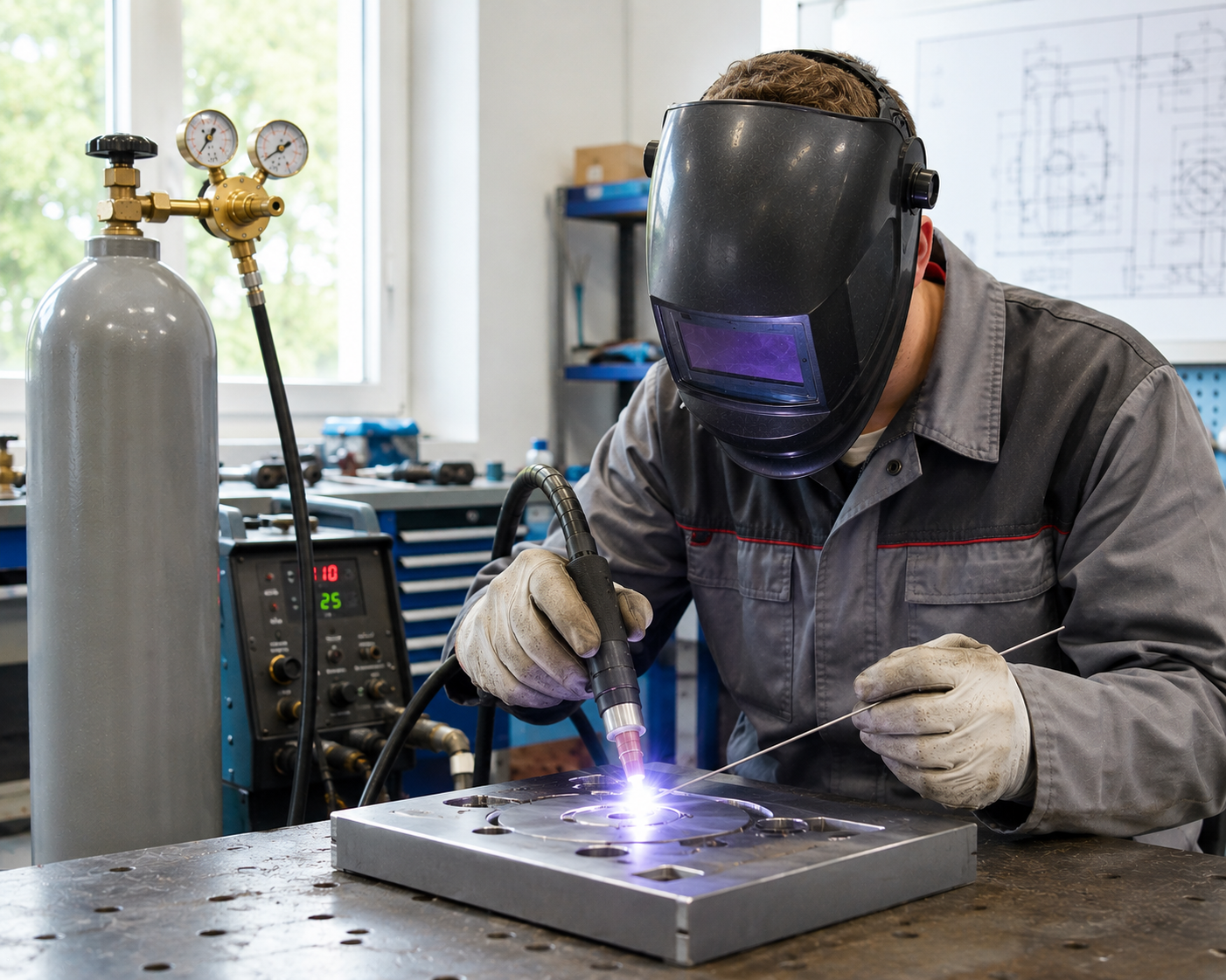 Soldadura plasma con argón — fabricación estructuras metálicas Colombia