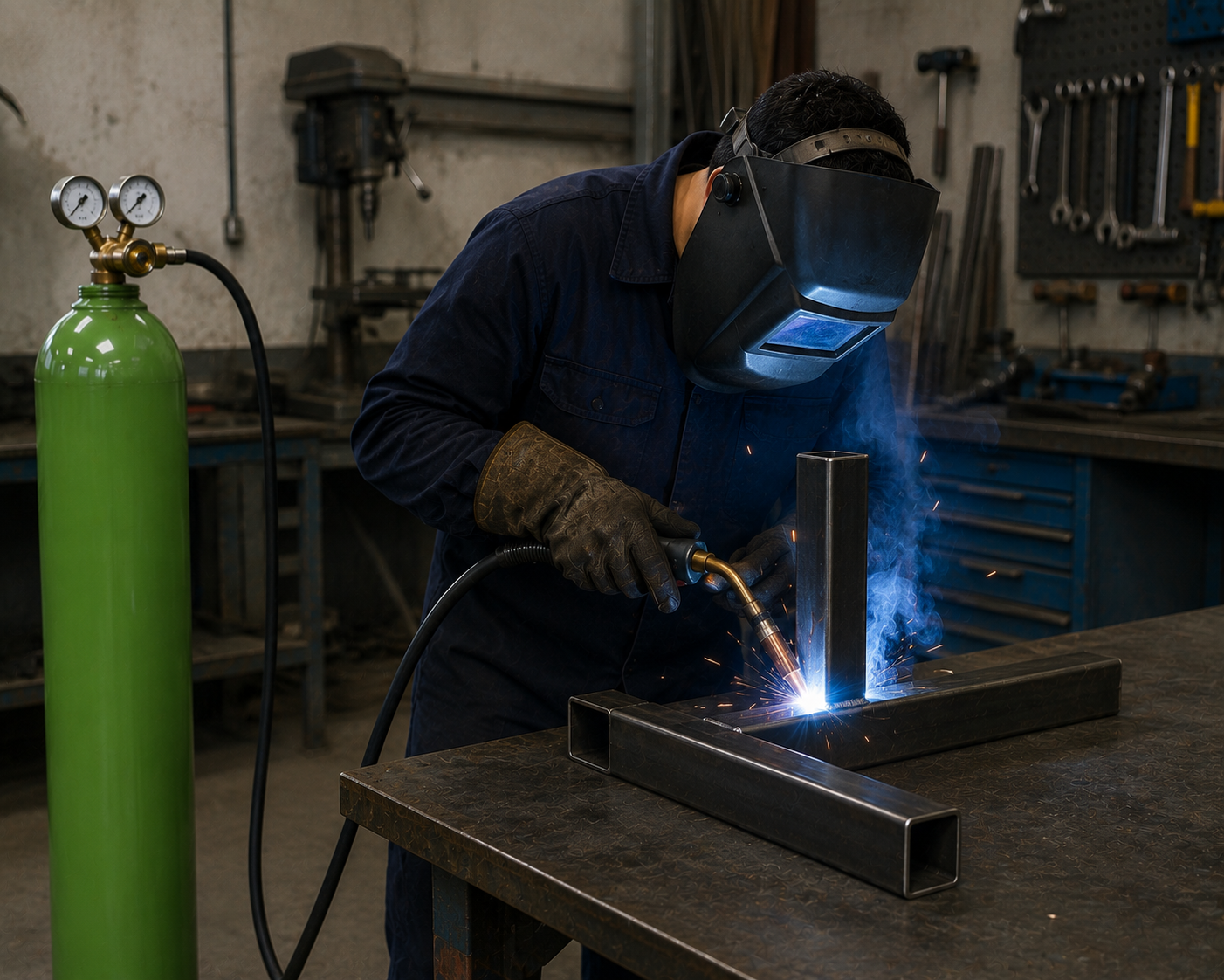 Soldadura MIG MAG con CO2 como gas protector — metalmecánica Colombia