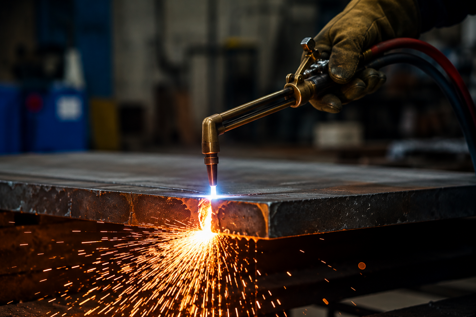 Corte de metales con oxígeno industrial — proceso industrial Colombia