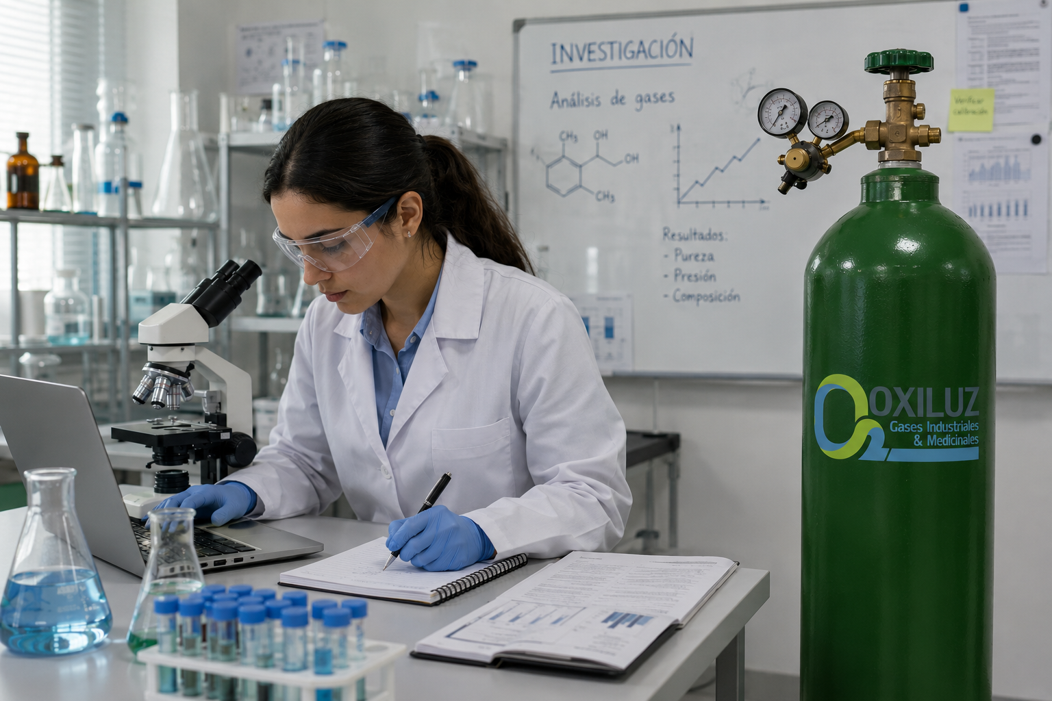 Laboratorio usando gases industriales — Colombia